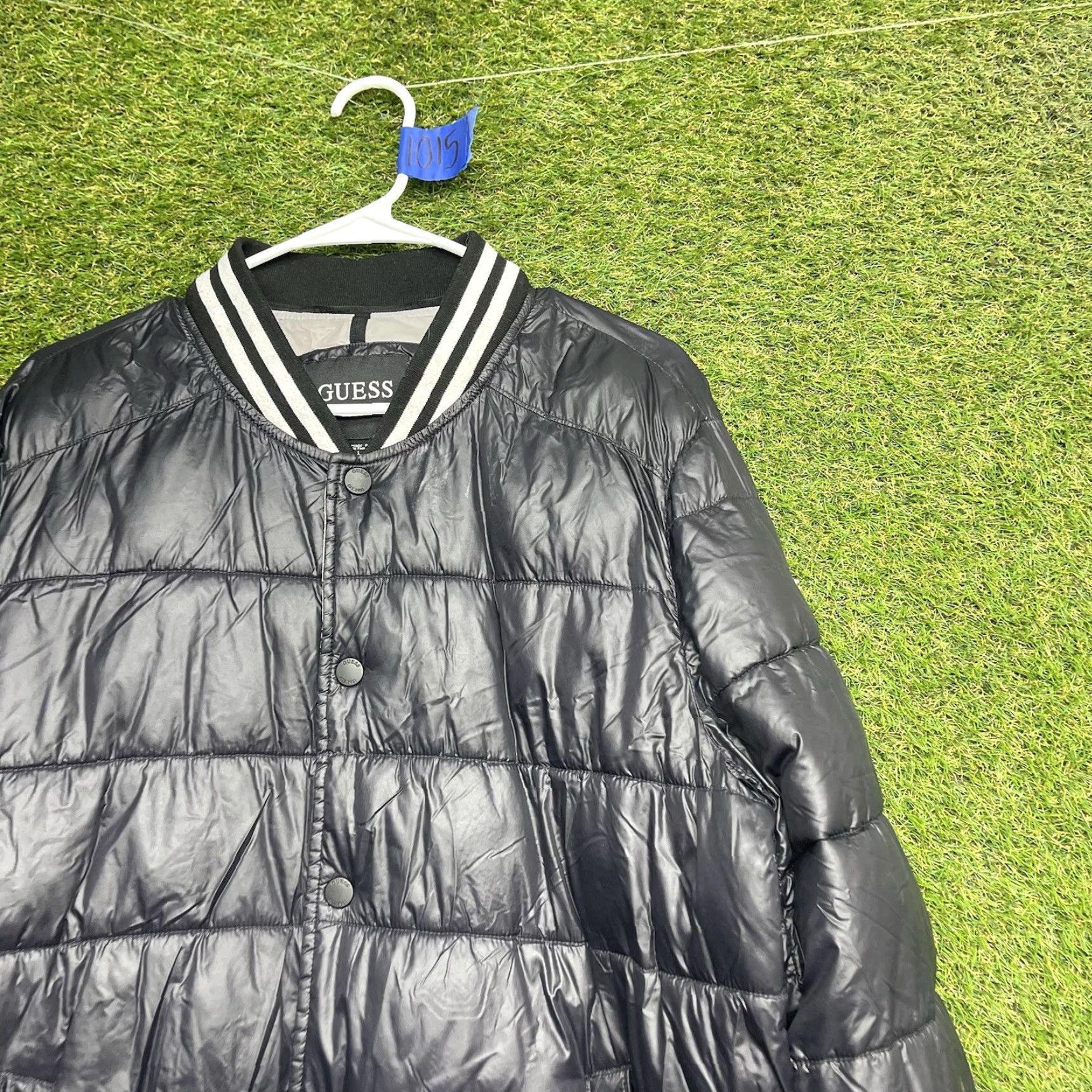 Guess GUESS Puffer Jacket Mens Large Softshell Quilted Varsity Black Outdoor Jacket Coat Size US L / EU 52-54 / 3 - 2 Thumbnail