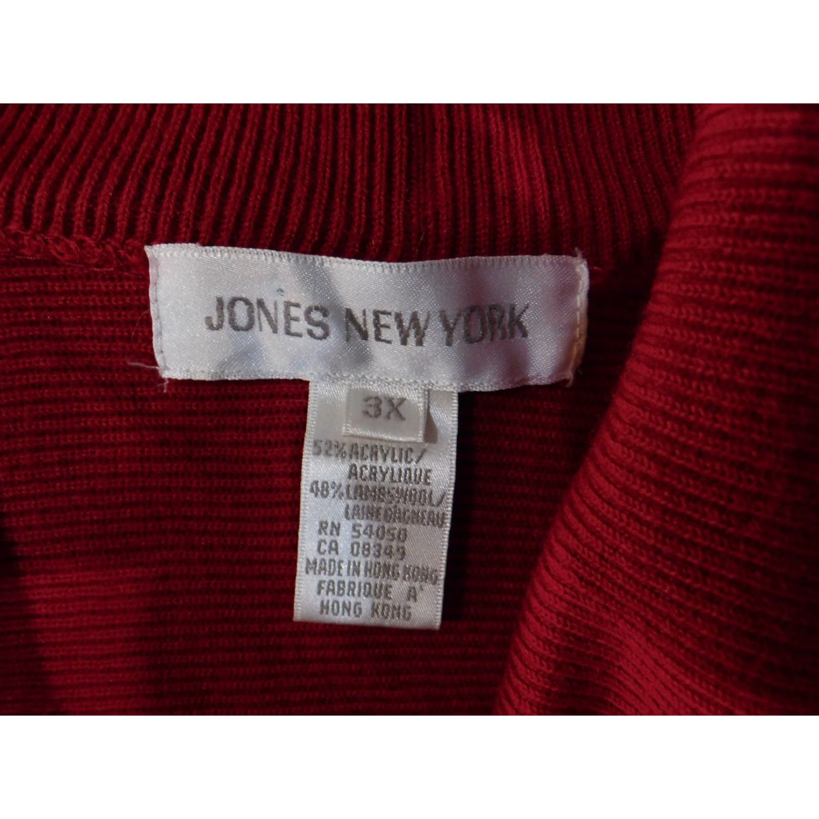 Jones New York Jones New York Sweater Cardigan Women's 3X Red Knit Wool Acrylic Rib Button V-Neck Long Sleeve Plus Size Classic Casual Winter Fall Spring 3X Womens Size XXL / US 16-18 / IT 52-54 - 5 Thumbnail