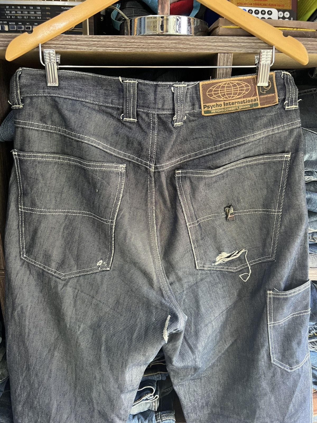 Other 🔥Made in Italy Psycho Cowboy Distressed Baggy Denim Size US 34 / EU 50 - 12 Thumbnail