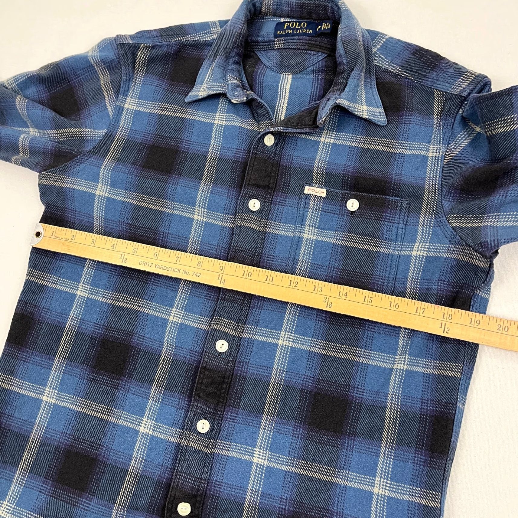 Polo Ralph Lauren Polo Ralph Lauren Shirt Mens S Blue Shadow Plaid Midweight Workwear Flannel L/S Size US S / EU 44-46 / 1 - 6 Thumbnail