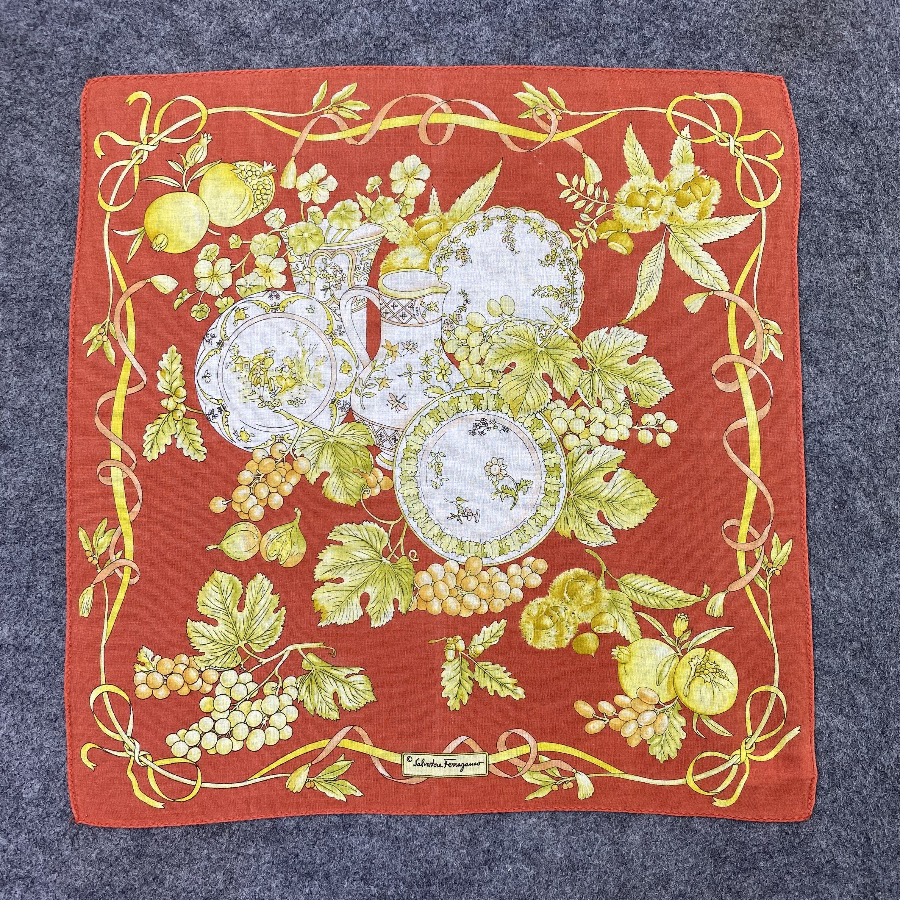 Salvatore Ferragamo Salvatore Ferragama Handkerchief Neckerchief Bandana-B1816 Size ONE SIZE - 3 Thumbnail