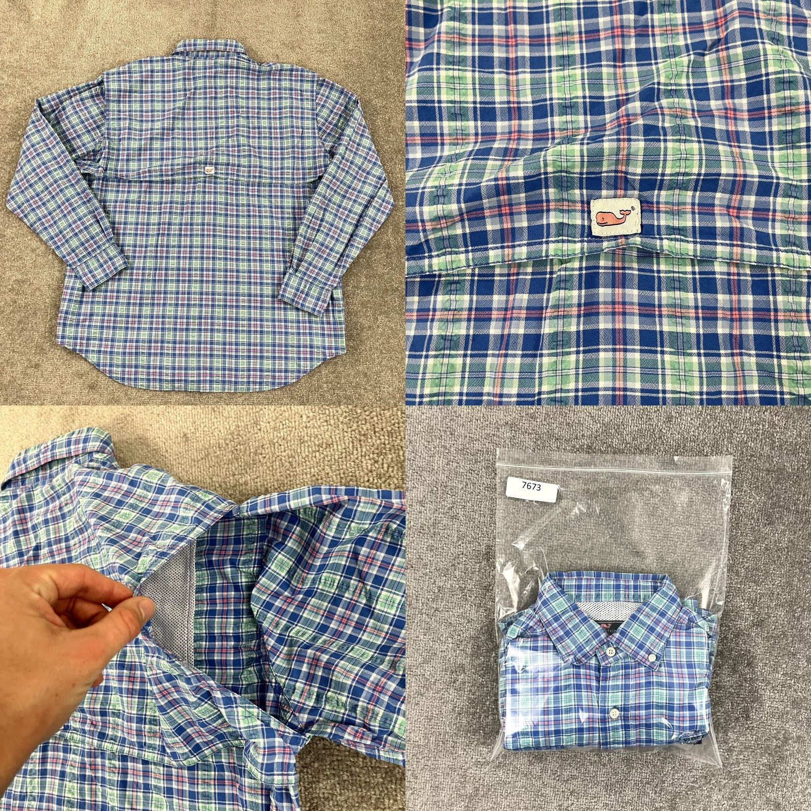Vineyard Vines VINEYARD VINES Harbor Shirt Mens Large Plaid Nylon Performance Vented Shirt, Button-Up, Long Sleeve, Multicolor, Regular Fit Size US L / EU 52-54 / 3 - 8 Thumbnail