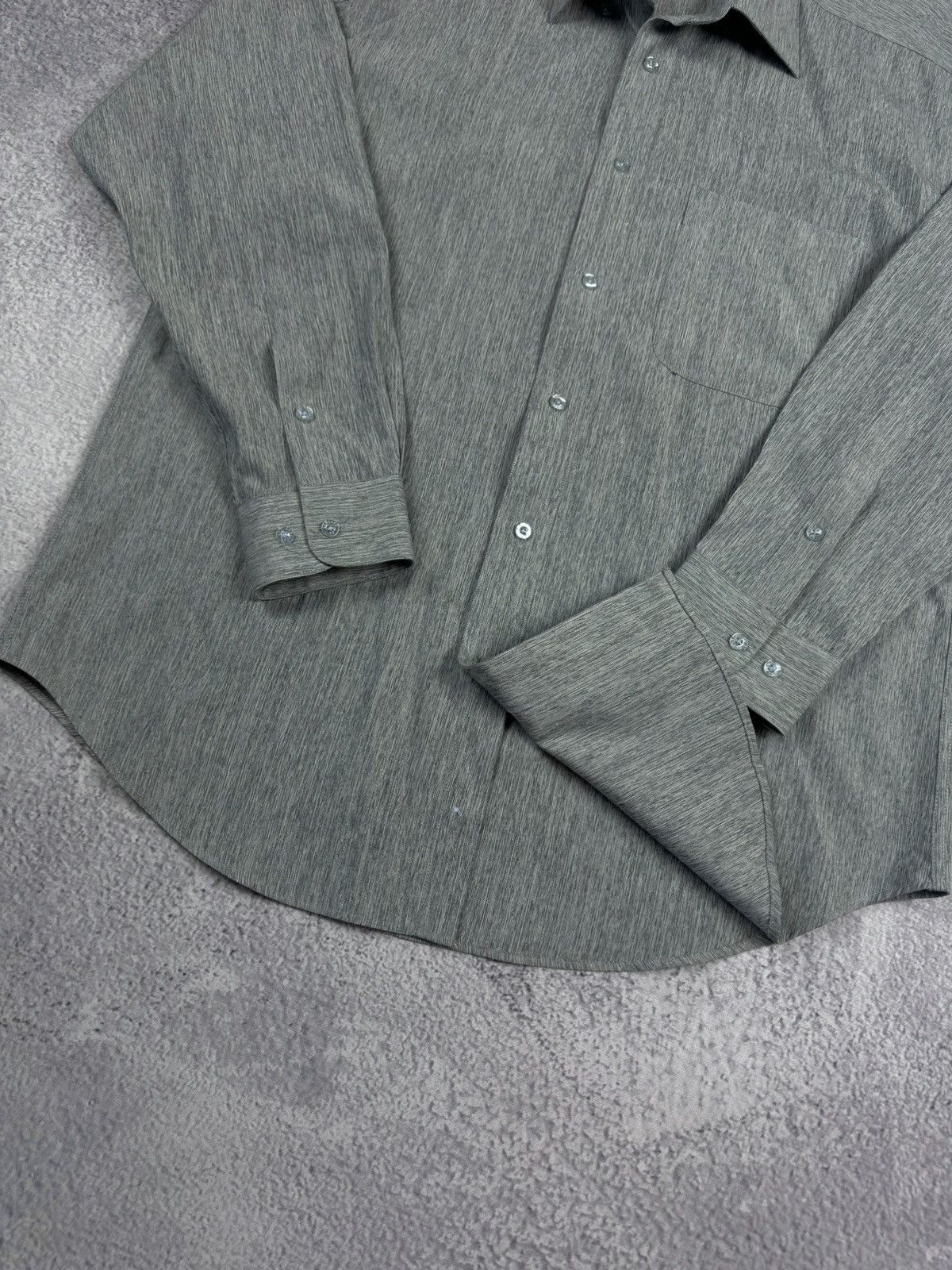 Designer × Versace × Vintage Vintage Versace Classic V2 Gray Melange Long Sleeve Shirt Size US M / EU 48-50 / 2 - 2 Thumbnail