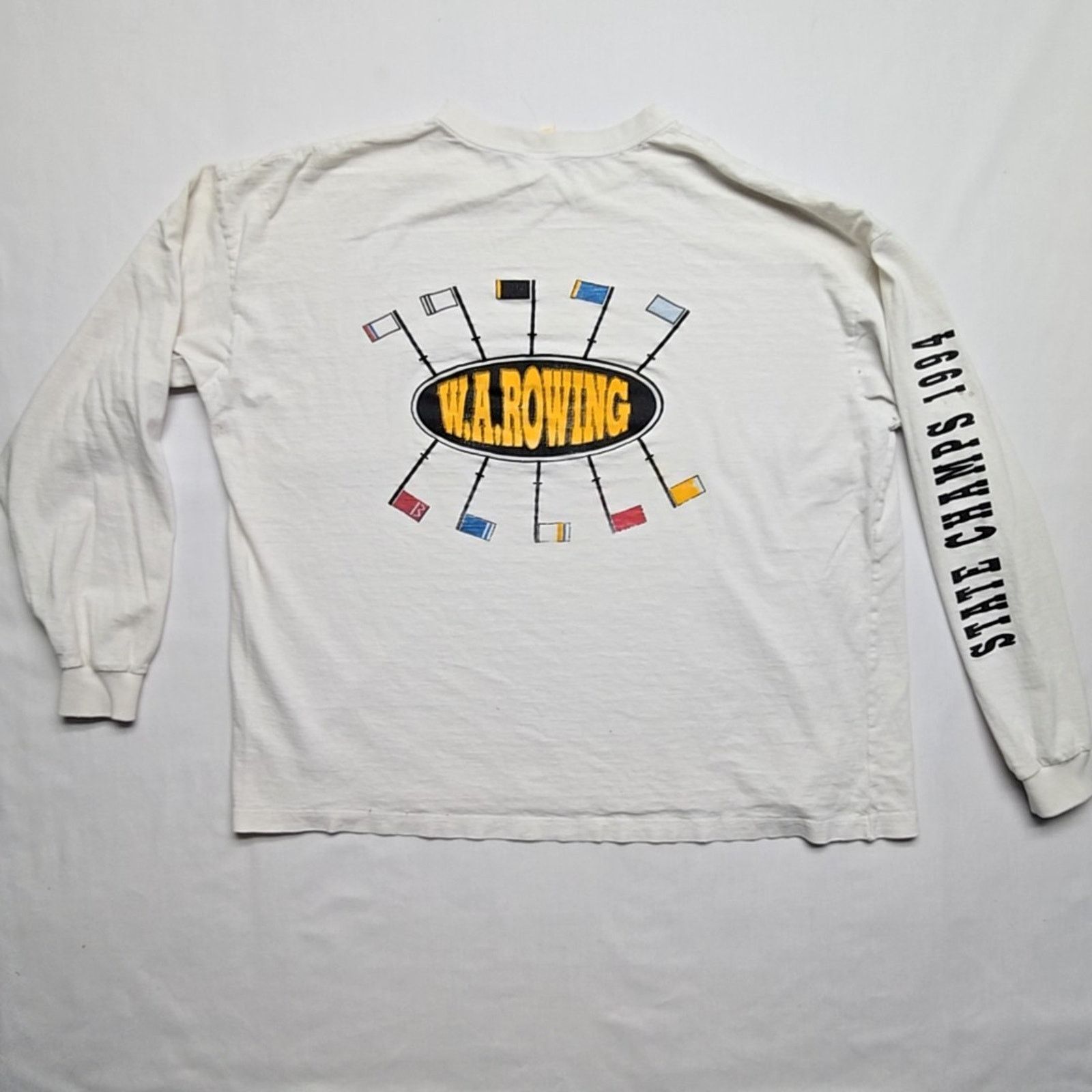 Vintage Vintage WA Rowing Shirt State Champs Australian White L Tee Size US L / EU 52-54 / 3 - 6 Thumbnail