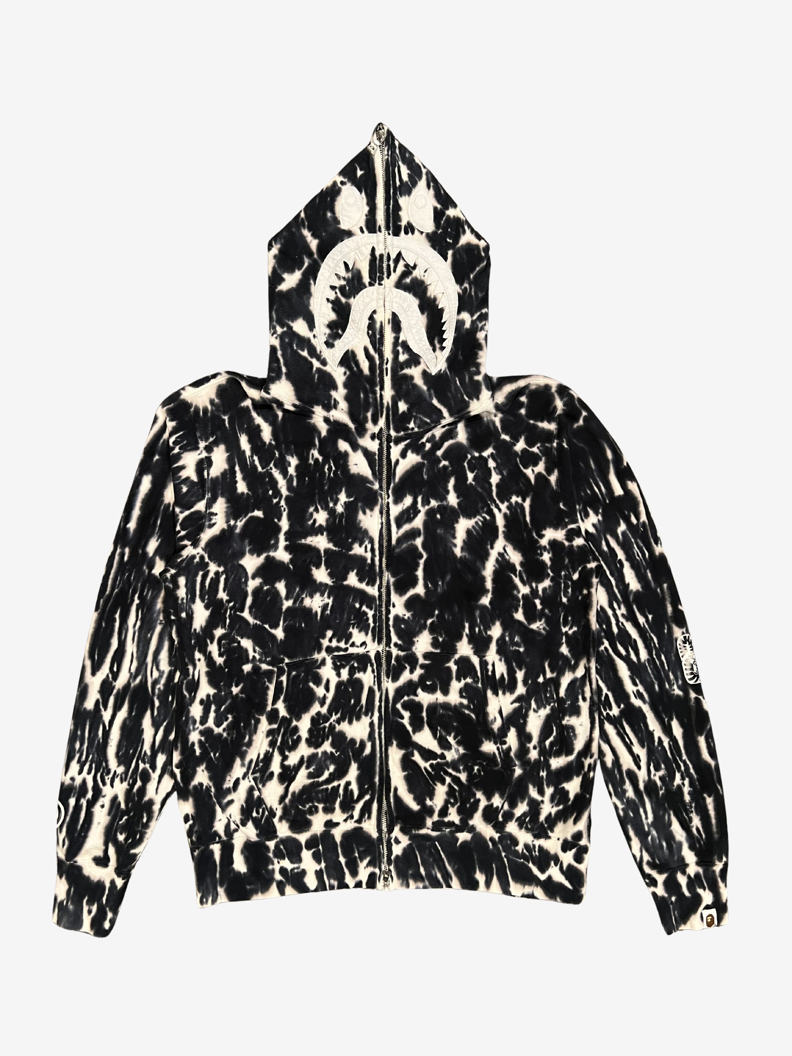 Bape BAPE PONR SHARK FULL ZIP HOODIE BLACK | Grailed