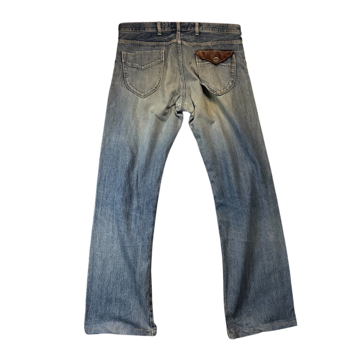 Japanese Brand 🔥🇯🇵 Archival Spellbound Domingo Distressed Fatique Denim Size US 35 - 2 Thumbnail