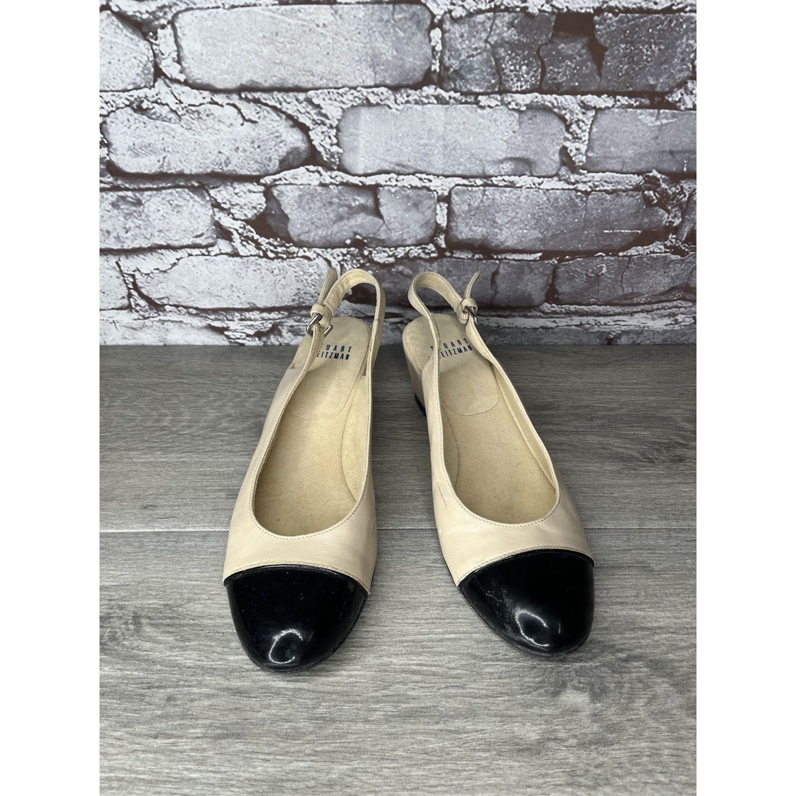 Stuart Weitzman STUART WEITZMAN Black Patent Cap Blush Pink Leather Ankle St Size US 7 / IT 37 - 8 Thumbnail