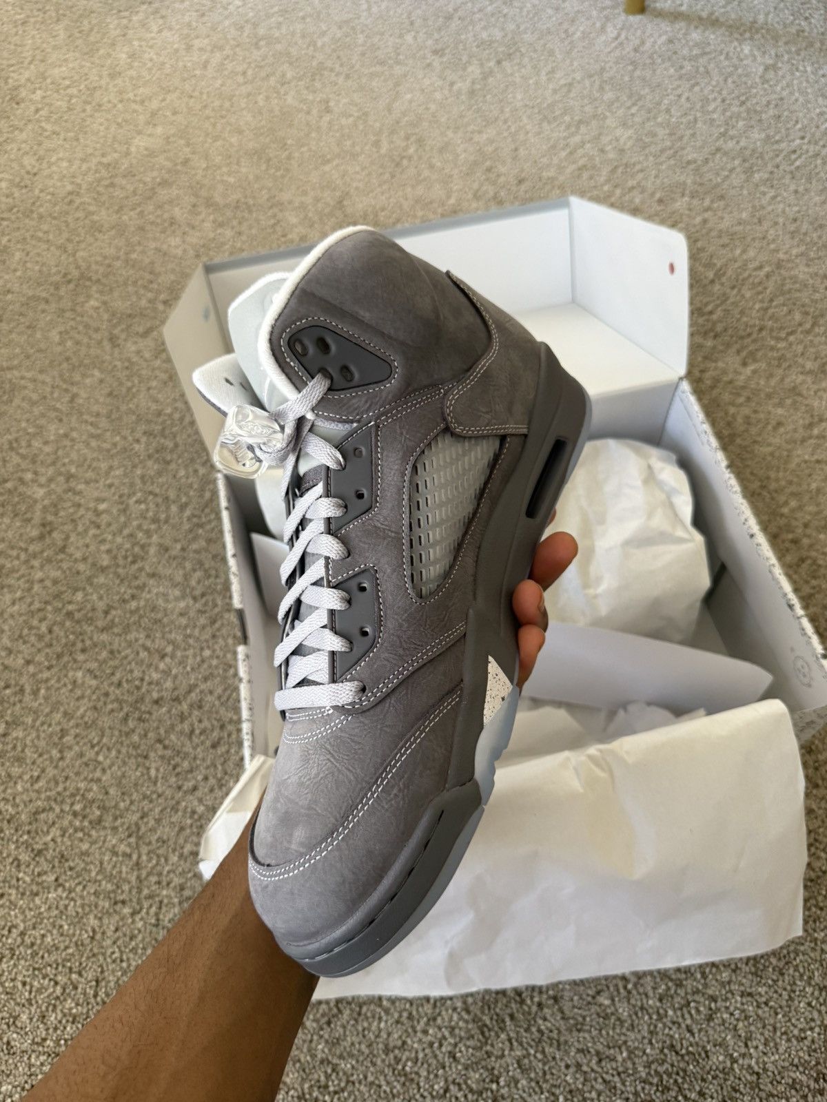 Jordan Brand WOLF GREY 5’S Size US 13 / EU 46 - 3 Thumbnail