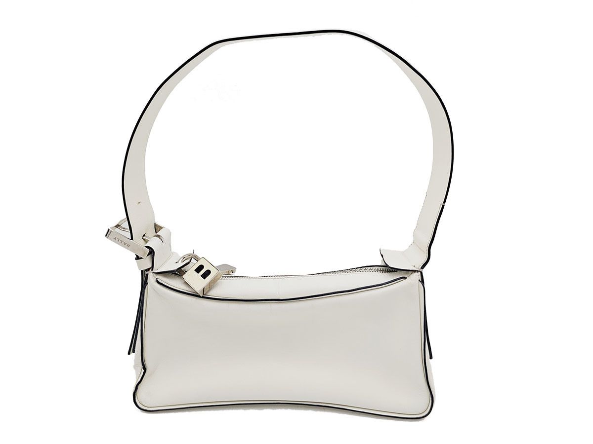 Bally White Leather Zip Shoulder Bag, Women's