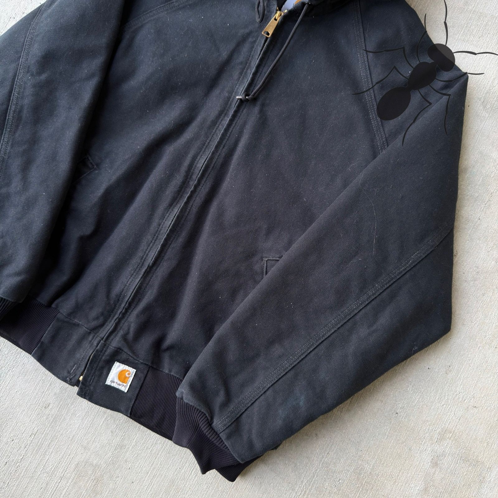 Carhartt × Vintage Carhartt J268 BLK black hooded work wear jacket Size US L / EU 52-54 / 3 - 4 Thumbnail