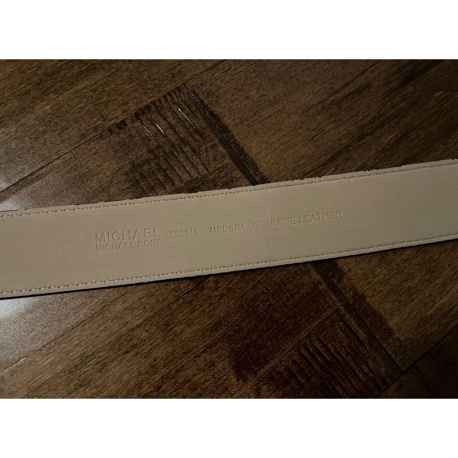 Michael Kors MICHAEL KORS Belt Unisex Adults Leather Dark Brown 1 3/4 inches Silver Buckle Waist Belt - Adult M Size ONE SIZE - 4 Thumbnail