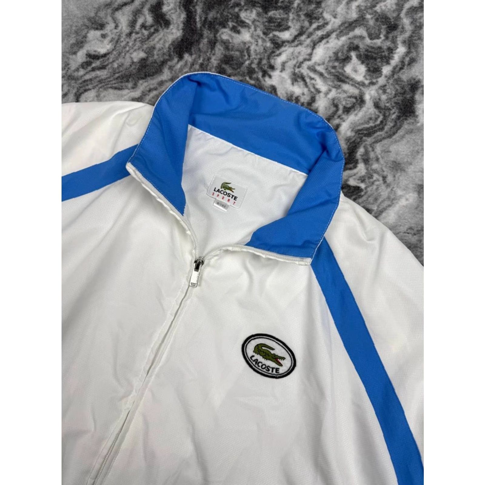 Lacoste VINTAGE Lacoste Nylon Tracksuit Jacket And Pants Men 3XL White Tracksuit Mens 3XL White Lacoste Nylon Pockets Logo Zip Size 48R - 2 Thumbnail