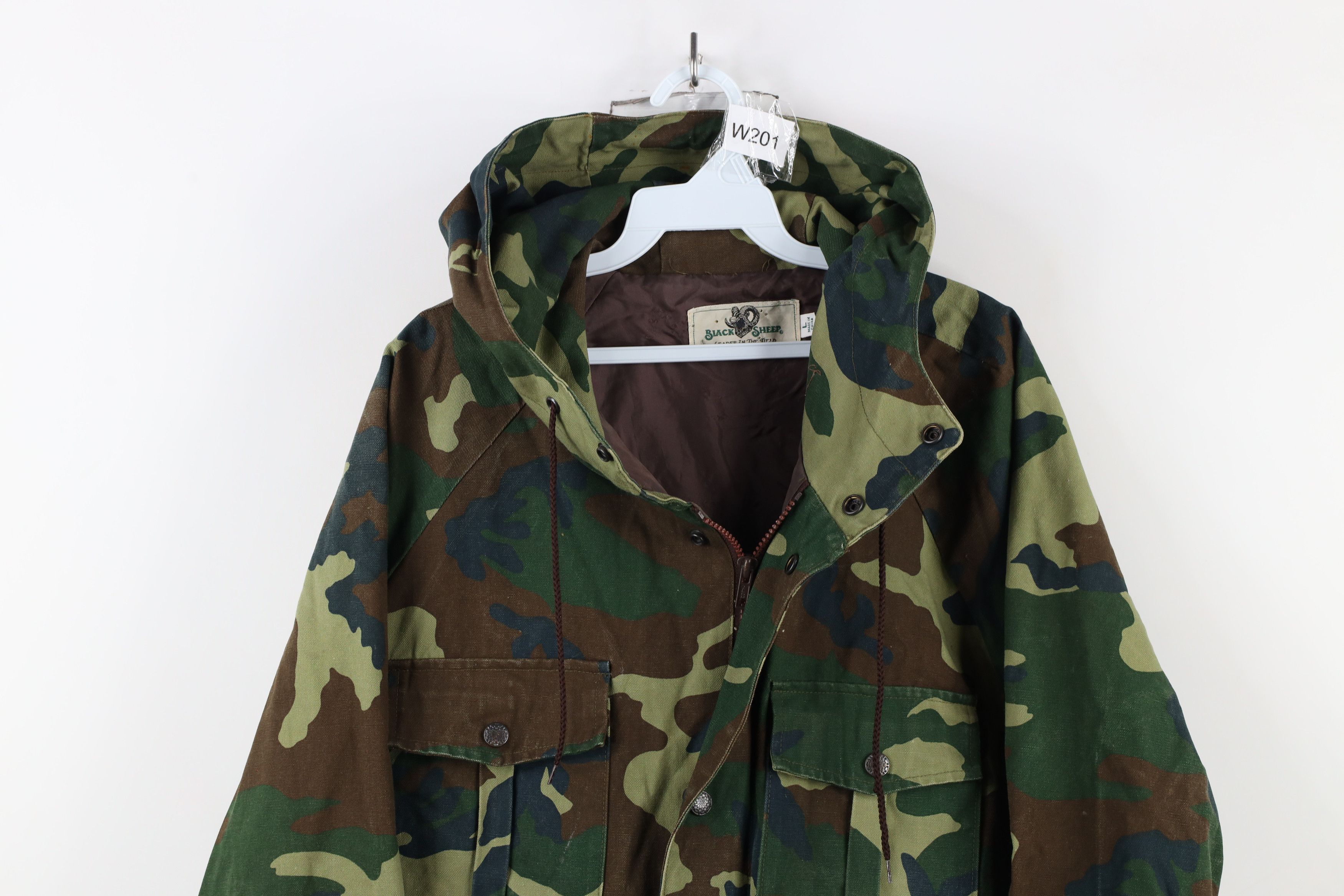 Vintage Vintage 80s 90s Streetwear Canvas Camouflage Hooded Jacket Size US L / EU 52-54 / 3 - 2 Thumbnail