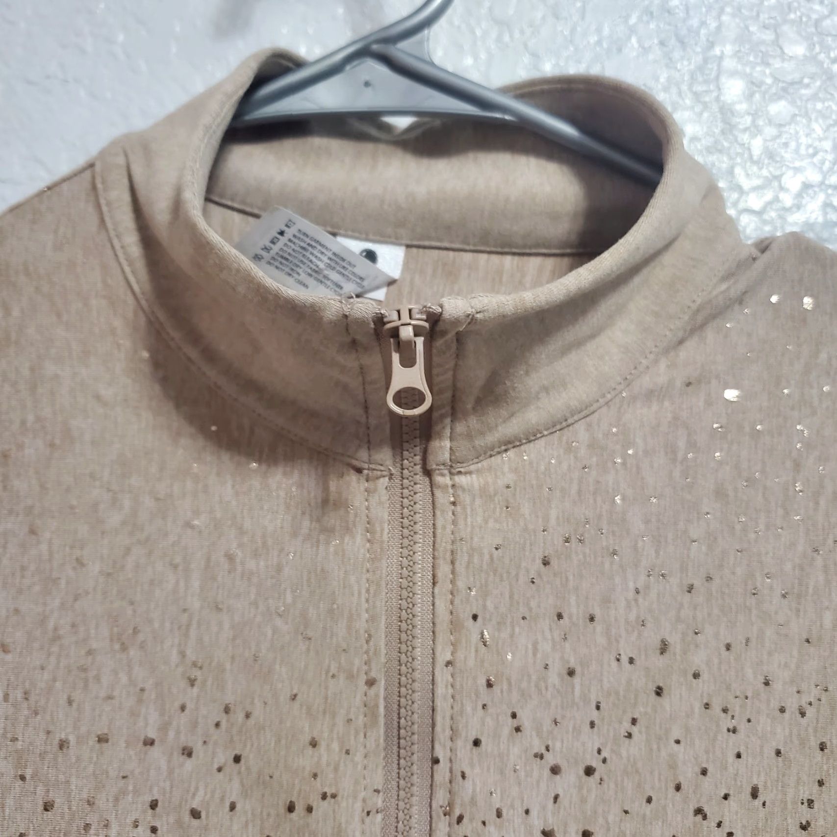 Vintage Yogalicious Sweatshirt Women M Brown Rose Gold Foil Aura Glam 1/4 Zip Pullover Size M / US 6-8 / IT 42-44 - 4 Thumbnail