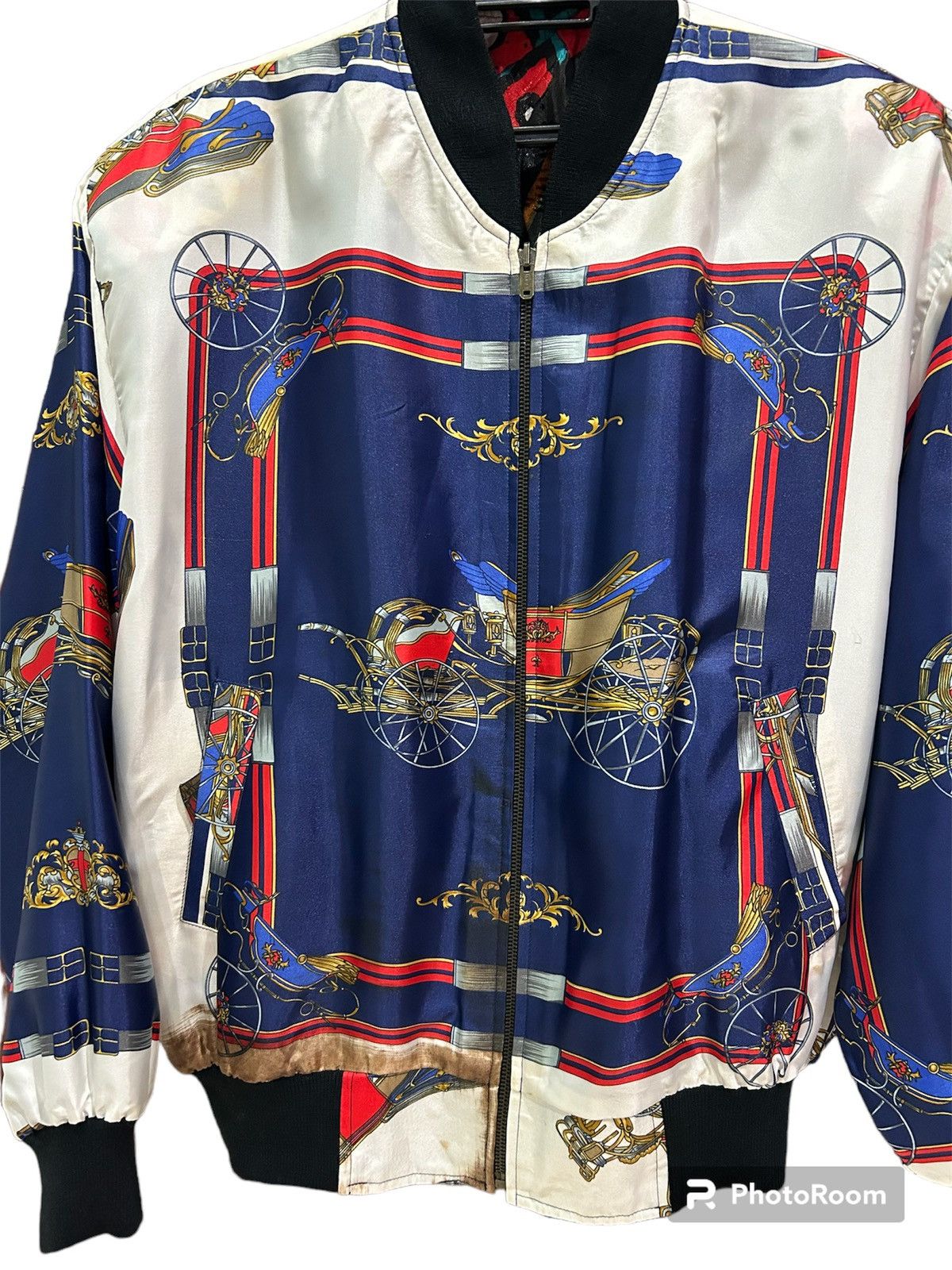 Vintage Vtg Unbrand Picasso Reversible Bomber Jacket Size US L / EU 52-54 / 3 - 11 Thumbnail