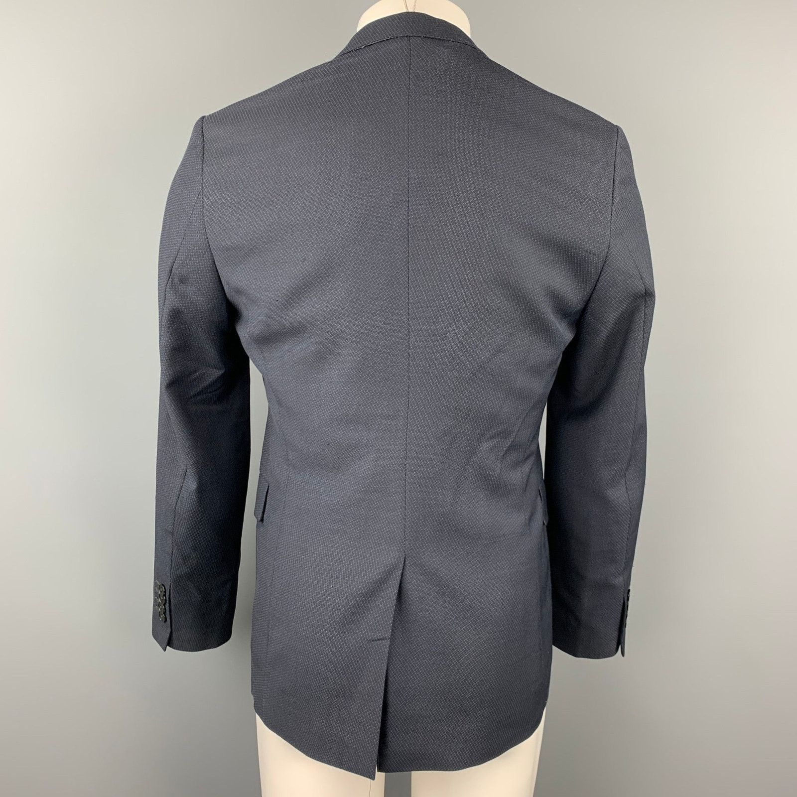 Paul Smith Size 38 Navy Blue Virgin Wool Single Breasted Sport Coat Size 38R - 4 Thumbnail