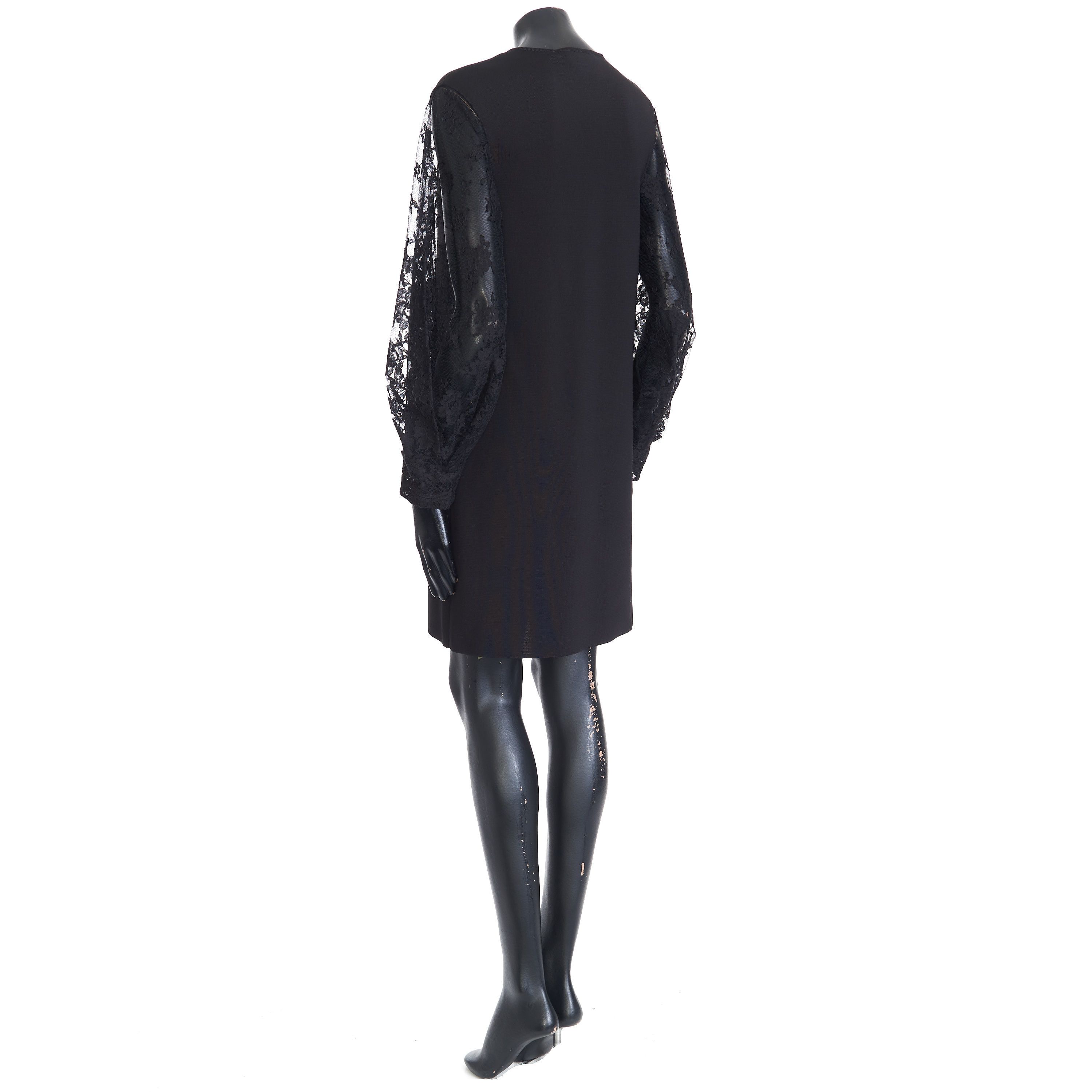 Givenchy Little Black Mini Dress - Floral Lace Sleeve Size S / US 4 / IT 40 - 4 Thumbnail