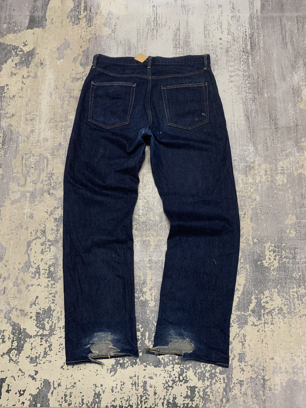 Japanese Brand GU Distressed Baggy Jeans W35x32 Size US 35 - 7 Thumbnail