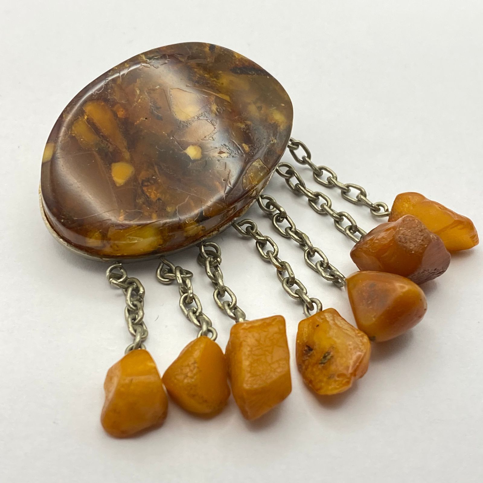 Vintage Vintage Soviet Baltic Amber Dangle Brooch USSR 21.8g Size ONE SIZE - 4 Thumbnail