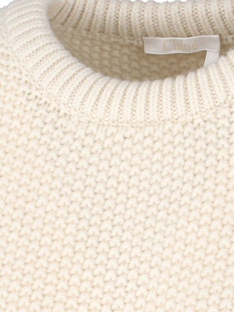 Chloe o1y0825 Cashmere Blend Sweater in Cream Size L / US 10 / IT 46 - 3 Thumbnail