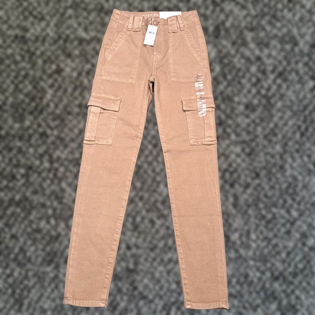 American Eagle Outfitters American Eagle Super Hi Rise Jegging New Tan Cargo Womens 0 Short 25w Size 25" / US 0 / IT 36 - 1 Thumbnail