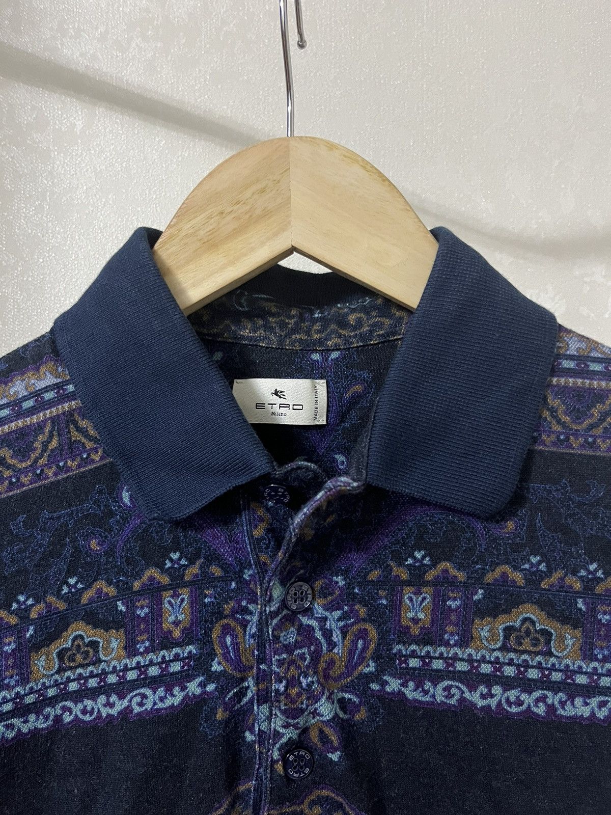 Etro Etro Paisley Print Vintage Polo Shirt Size US L / EU 52-54 / 3 - 2 Thumbnail