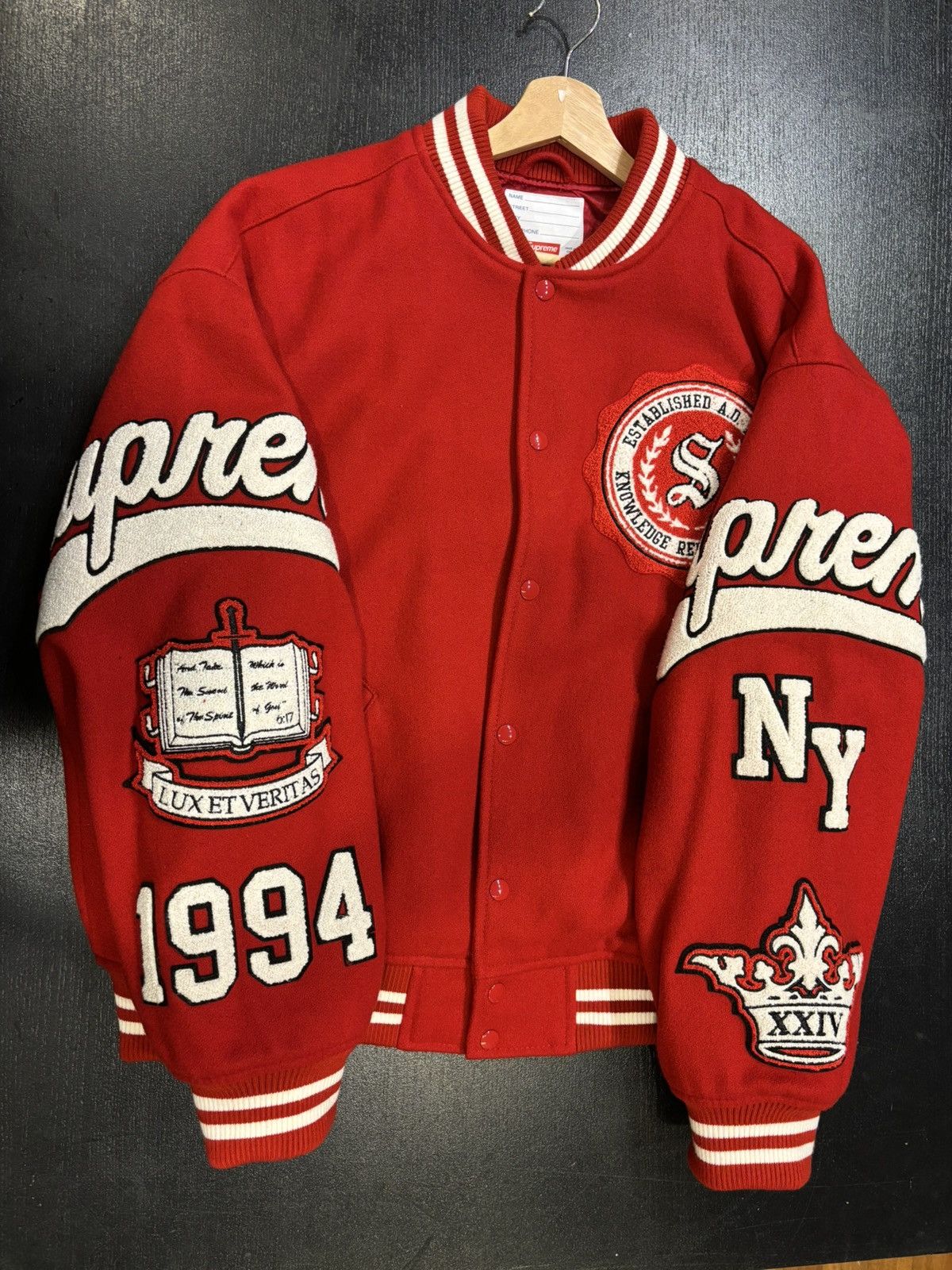 Supreme Supreme Veritas Varsity Jacket Size US XL / EU 56 / 4 - 3 Thumbnail
