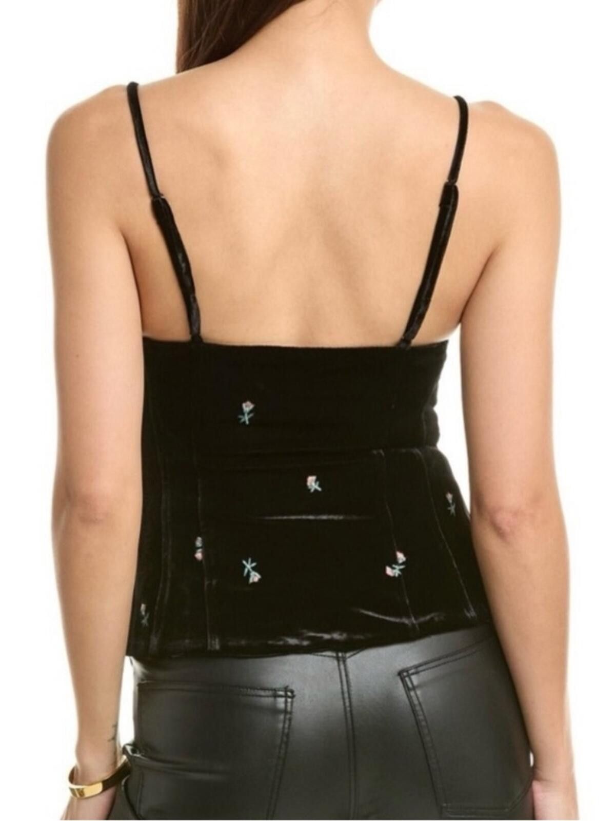 Other WeWoreWhat / Embroidered Velvet Peplum Corset / Black Size S / US 4 / IT 40 - 2 Thumbnail