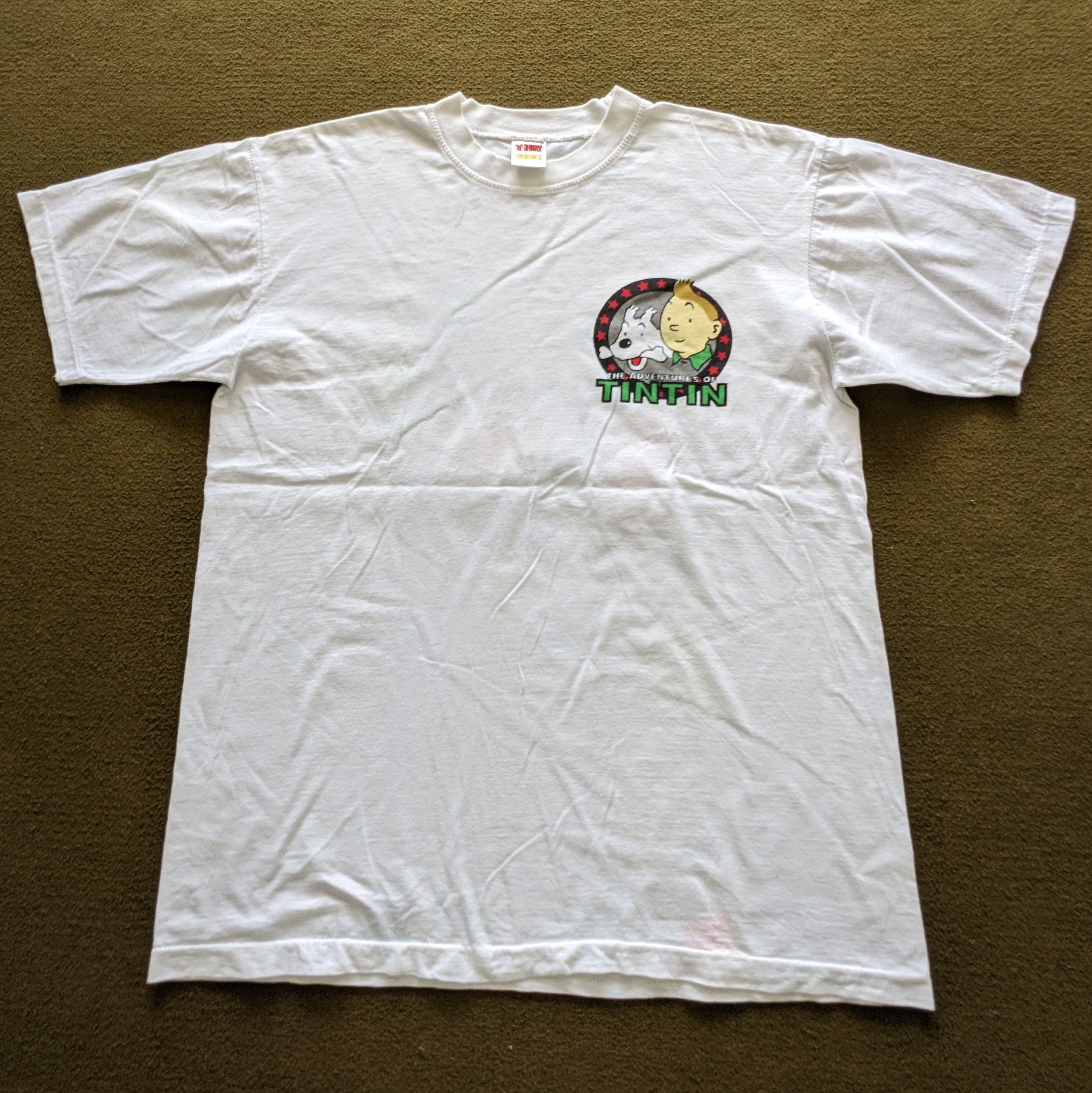 Vintage Vintage 90's The Adventure Of Tintin And Snowy T-shirt Size US L / EU 52-54 / 3 - 3 Thumbnail