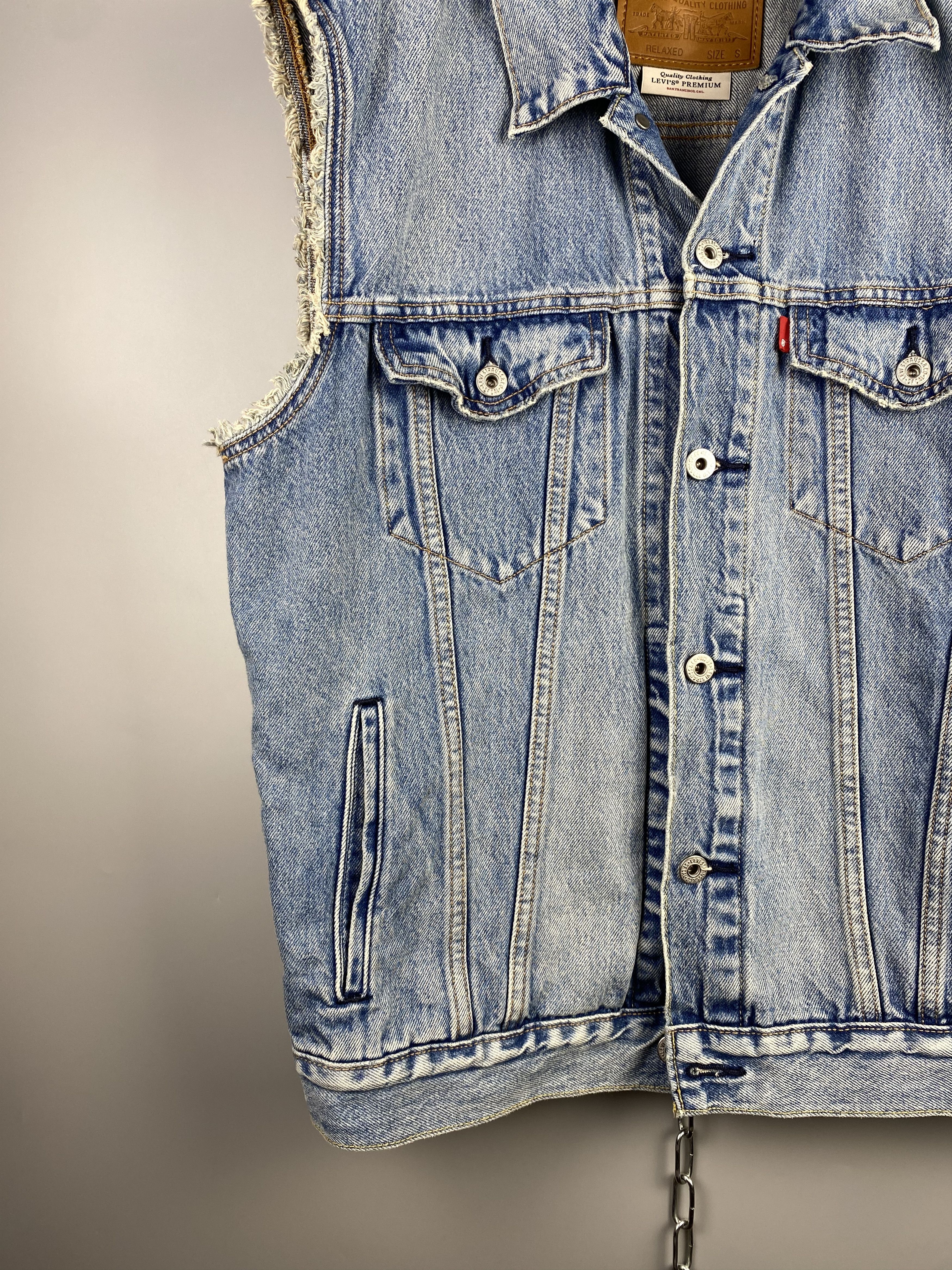 Levi's Levis Denim Waistcoat Vest Size US S / EU 44-46 / 1 - 6 Thumbnail