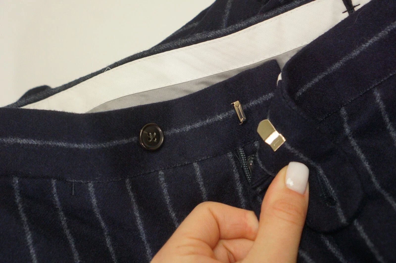 Suitsupply Men Suitsupply Suit Navy Blue Pinstripe Vitale Barberis US40 Size 40R - 9 Thumbnail
