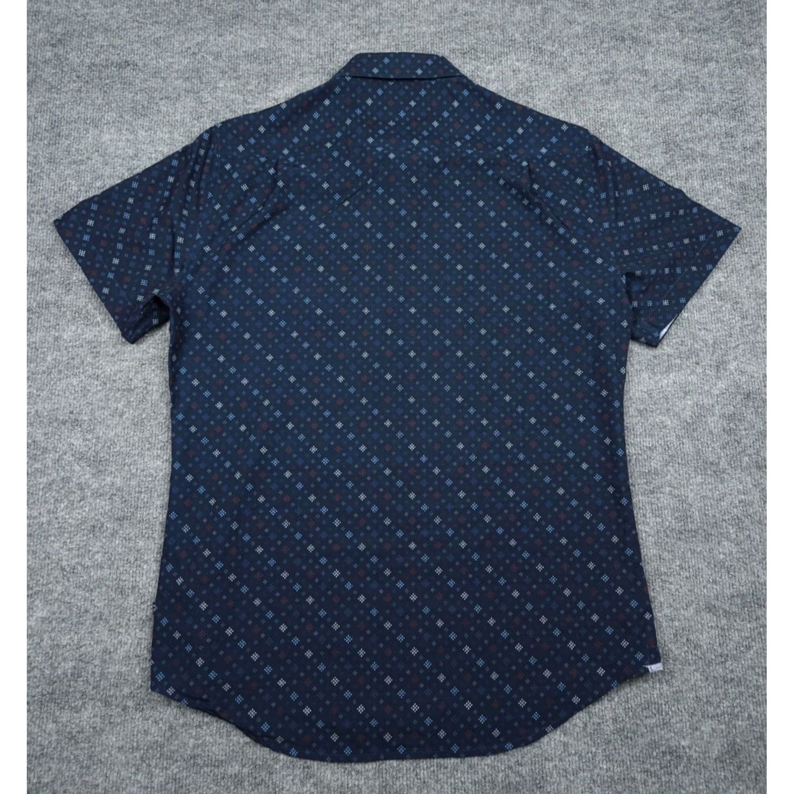 Vintage 7 Diamonds Shirt Mens Medium Blue 4 Way Stretch Button Up Geometric Shirt Size US M / EU 48-50 / 2 - 4 Thumbnail