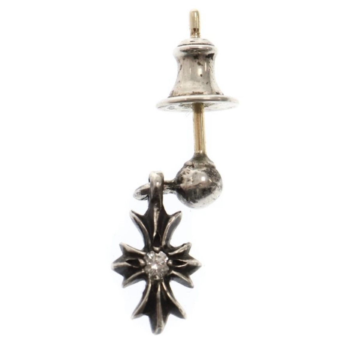 Chrome Hearts chrome hearts tiny Plus drop cross diamond earrings Size ONE SIZE - 1 Thumbnail