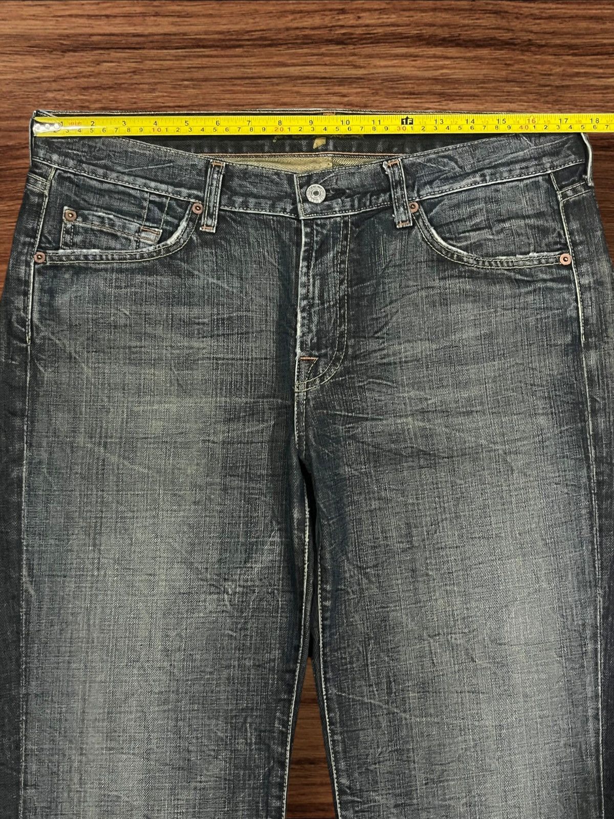 7 For All Mankind ⚡️Crazy⚡️7 For All Mankind Sand Wash Whiskering Flare Jeans Size US 34 / EU 50 - 16 Thumbnail