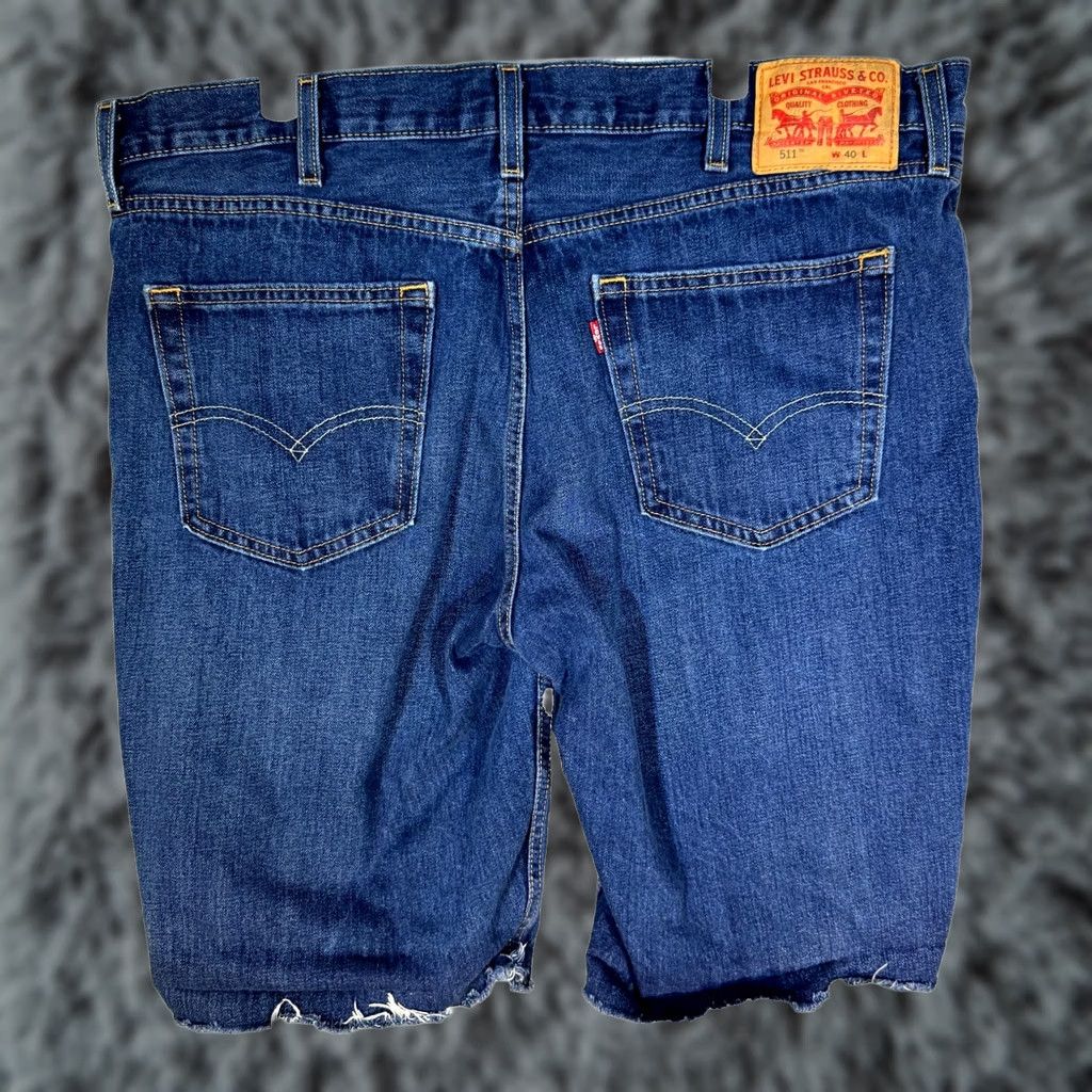 Levi's Levi's 511 Shorts Blue Denim Mid-Rise Zip Fly Flat Front 40 Mens Size US 40 / EU 56 - 1 Thumbnail