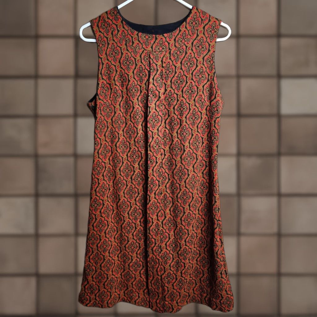 Vintage VINTAGE Joan Curtis 60s Go Go Womens Geo Print Sleeveless Knit Mini Dress S Geometric Dress - 60s Bohemian Retro Party/Cocktail Womens Size S / US 4 / IT 40 - 1 Thumbnail