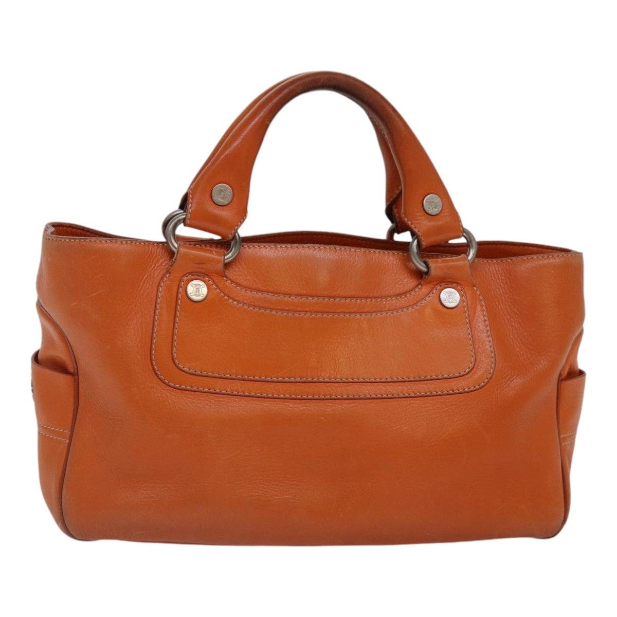 Celine CELINE Hand Bag Leather Orange Silver Size ONE SIZE - 2 Thumbnail