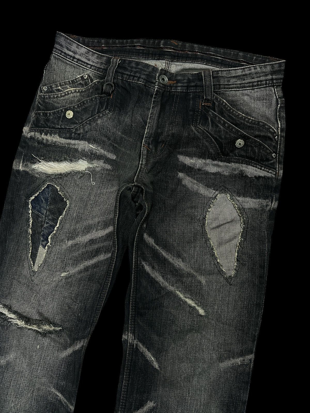 Kapital 90s Patchwork Nicole Men Club Flare Bootcut. Size US 32 / EU 48 - 2 Thumbnail