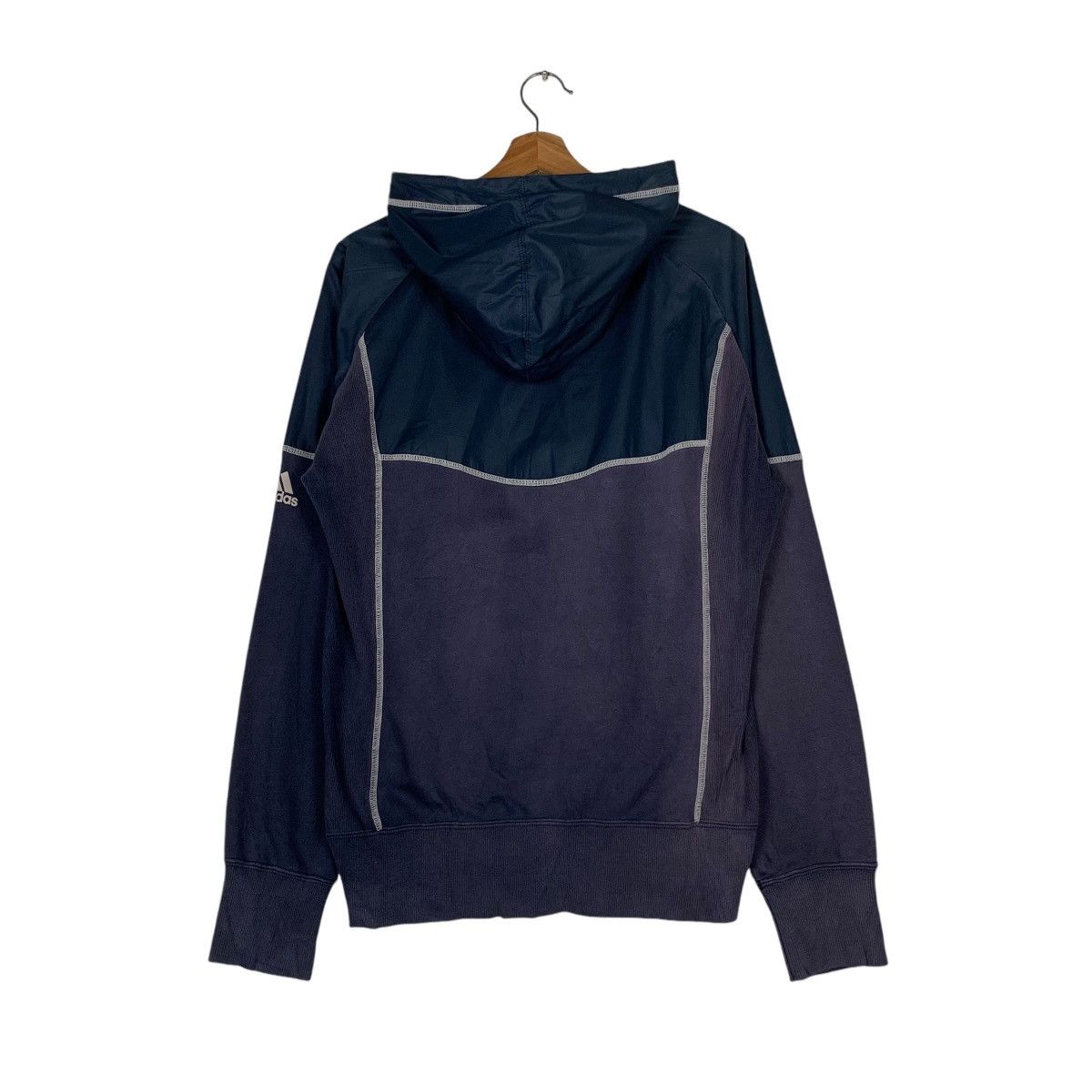 Adidas ADIDAS Embroidery Sleeve Logo Hybrid Zipper Hoodie #1350-C61 Size US M / EU 48-50 / 2 - 7 Thumbnail