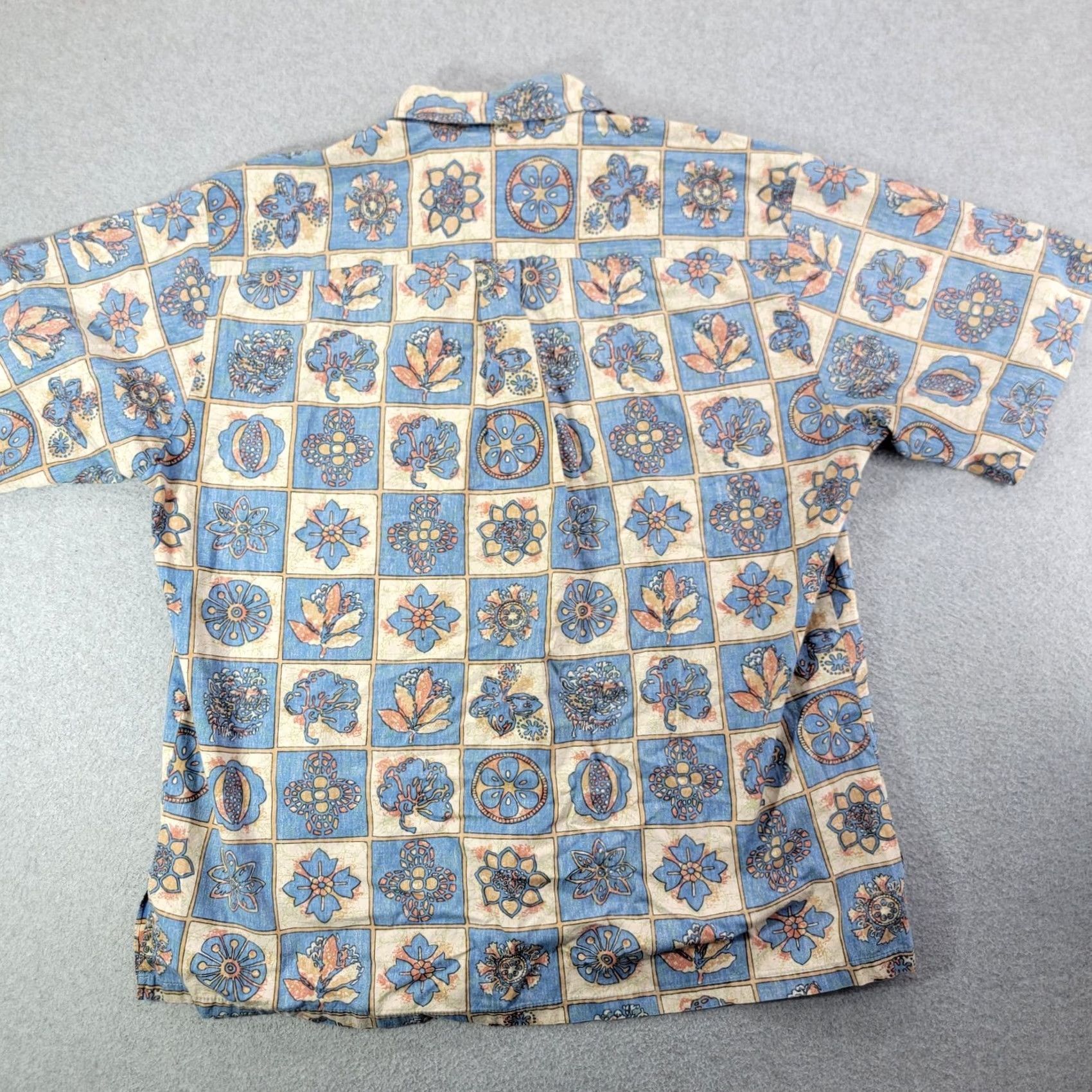 Tori Richard Tori Richard Shirt Mens XL Blue Floral Hawaiian Aloha Short Sleeve Button Cotton Size US XL / EU 56 / 4 - 5 Thumbnail