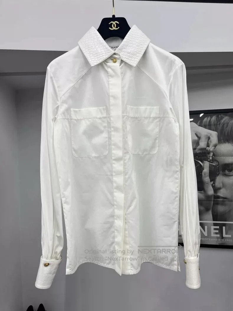 Chanel Chanel Egypt Collection White Collar Shirt. Size US M / EU 48-50 / 2 - 1 Thumbnail