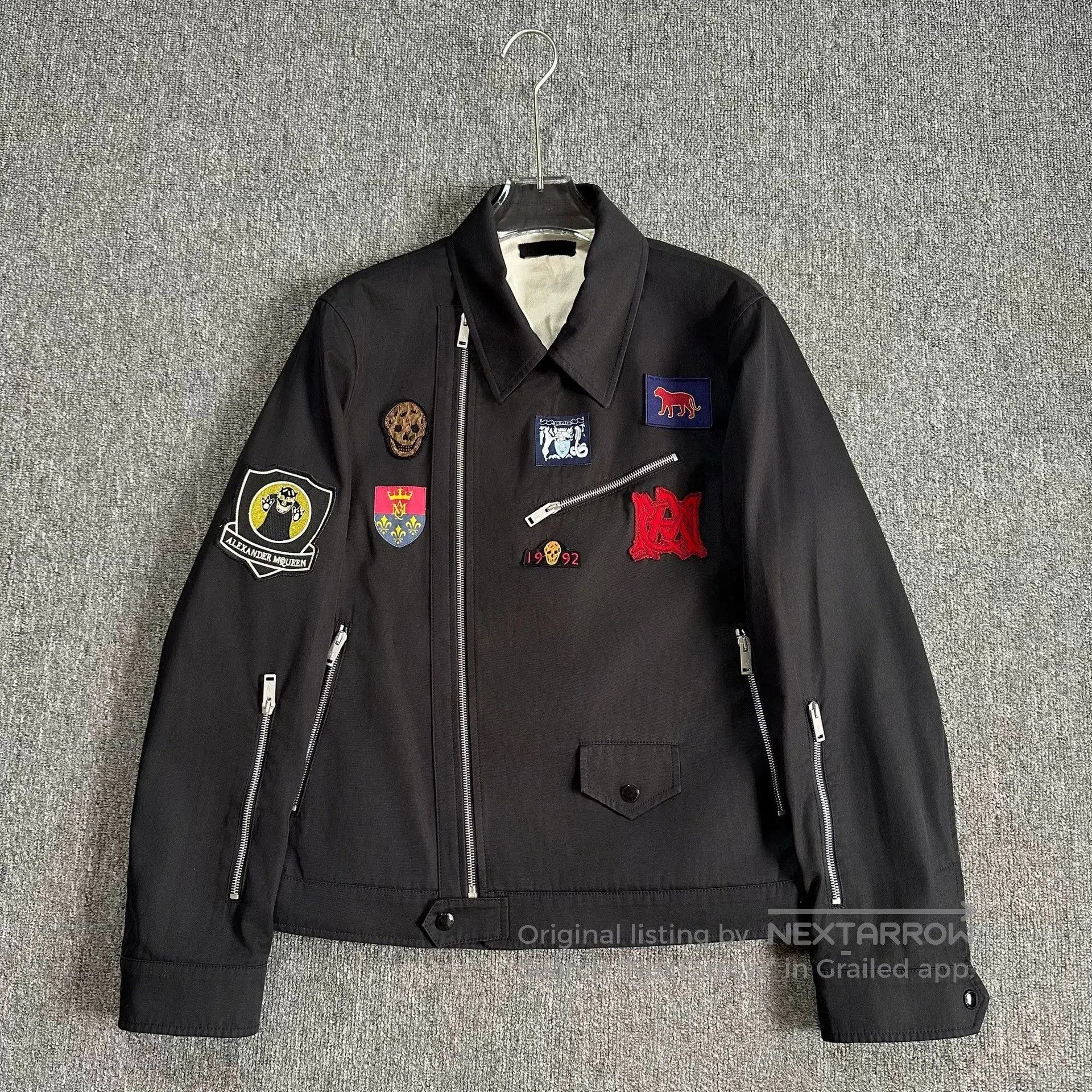 Alexander McQueen Alexander McQueen Embroidered Biker Jacket. Size US L / EU 52-54 / 3 - 3 Thumbnail