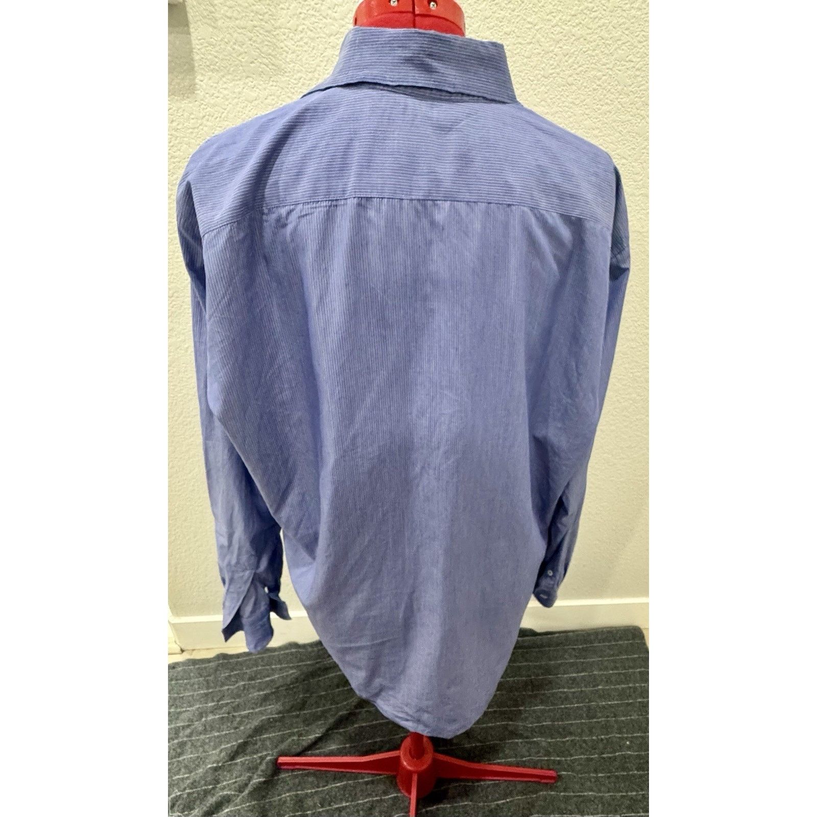 Canali Canali Mens Blue White Striped Button Up Xlg (44-17 1/2) Size US XL / EU 56 / 4 - 1 Thumbnail