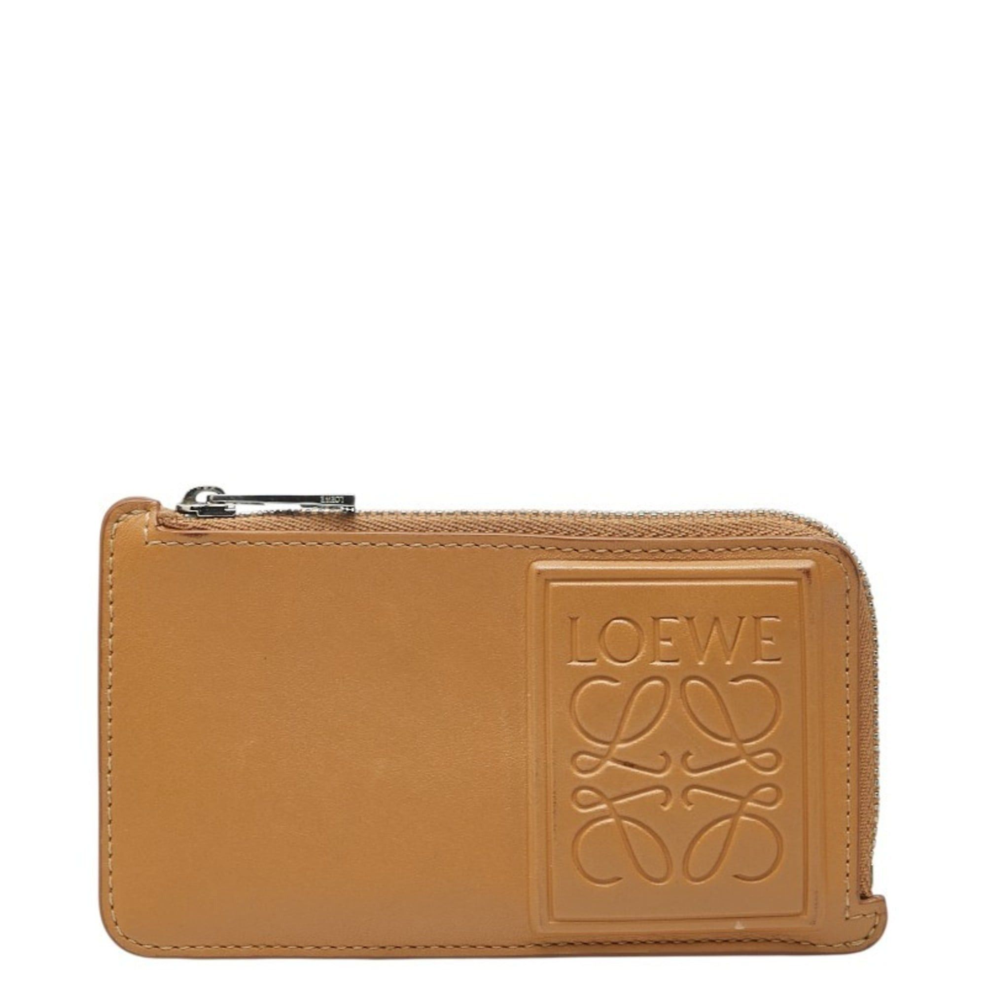 Loewe LOEWE Anagram Wallet/Coin Case/Business Card Case/Card Case in Camel Beige Leather for Women Size ONE SIZE - 1 Thumbnail