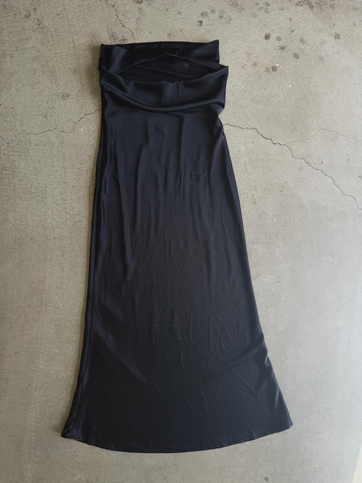 Asos Strapless Satin Maxi Dress / Black Size XS / US 0-2 / IT 36-38 - 10 Thumbnail