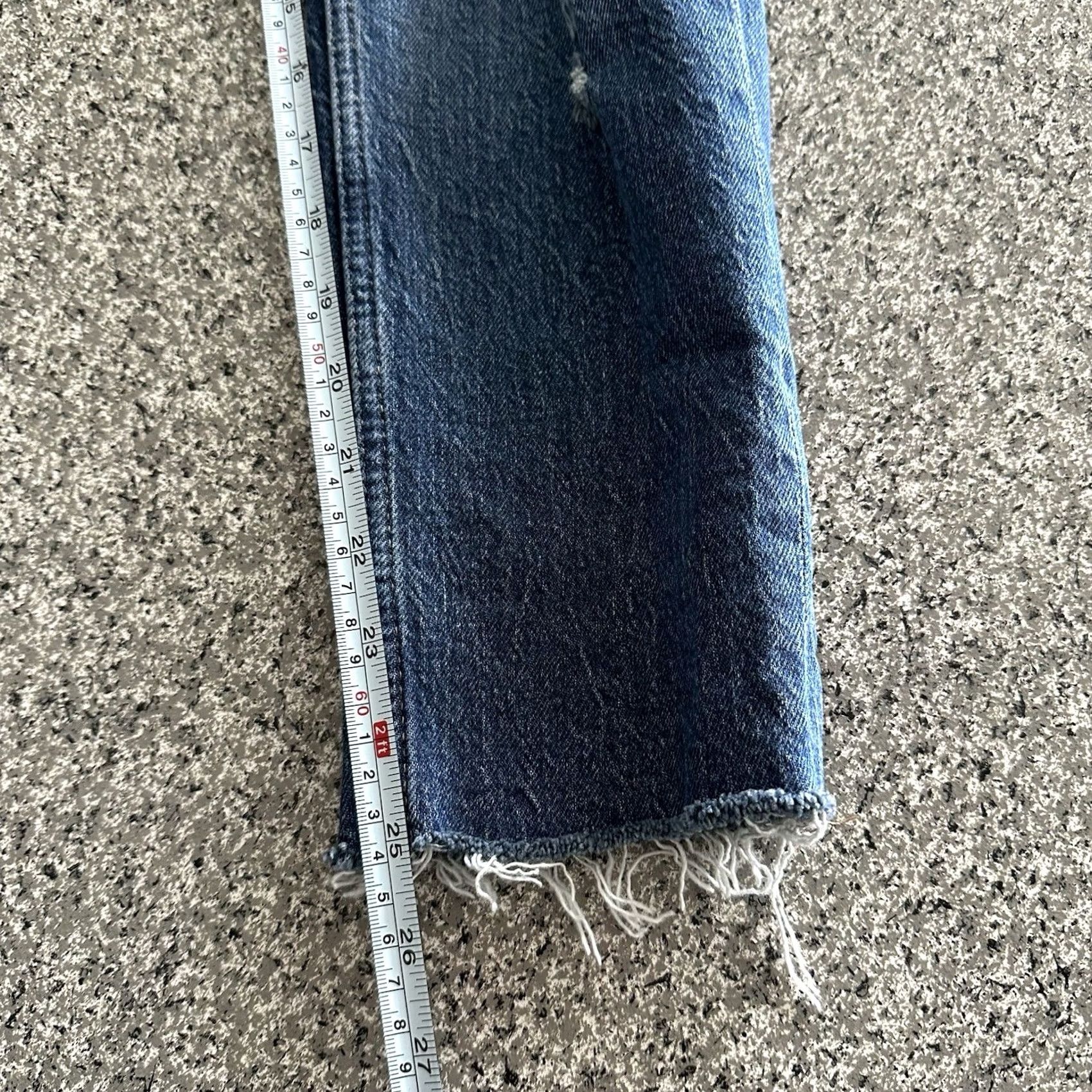 Vintage AeroPostale Jeans Women’s 000 23x25 High Rise Mom Distressed Denim Blue Regular 5-Pocket 90s Style Womens Size 40" / US 18 - 7 Thumbnail