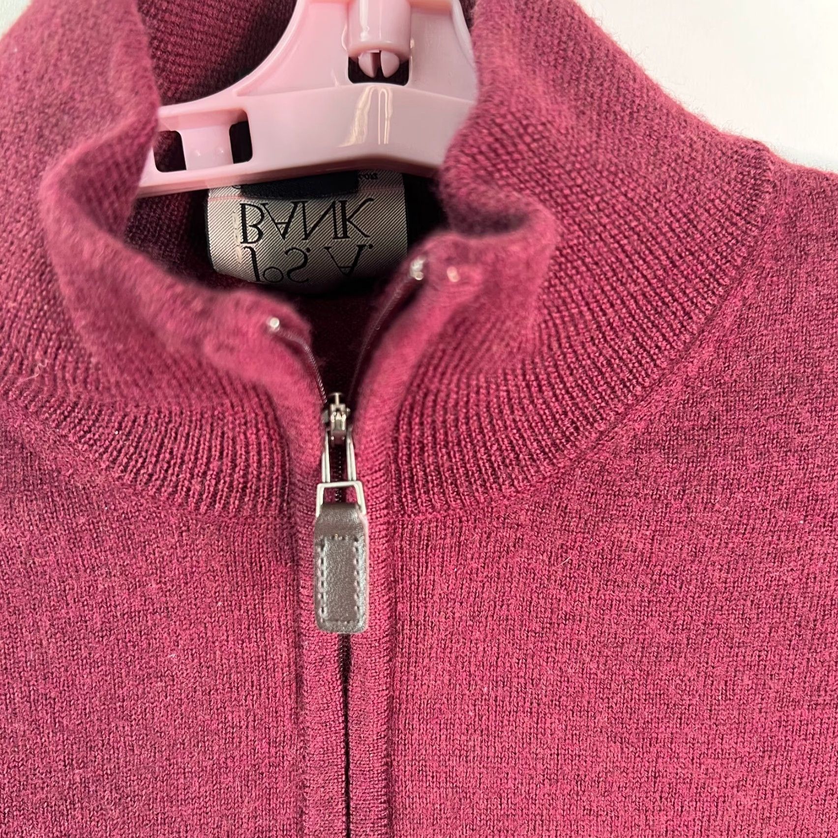 Jos. A. Bank Jos. A. Bank Mens Merino Wool 1/4 Zip Pullover Sweater L Red Shirt Size US L / EU 52-54 / 3 - 3 Thumbnail