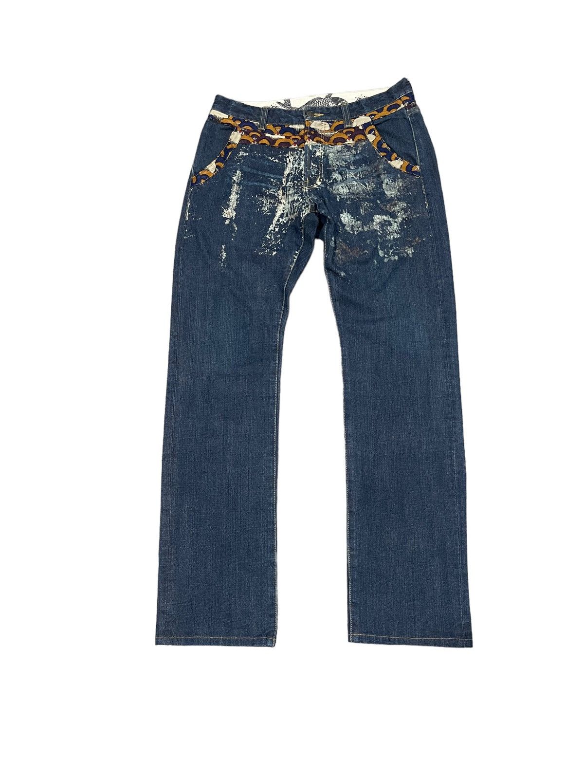 Vintage Gemstone Style Sukajan Koi Fish Denim Jeans