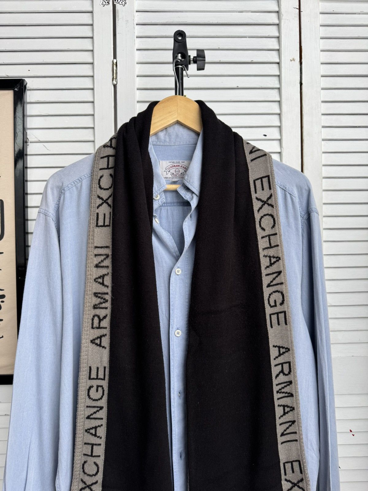 Armani Exchange Armani Exchange AX Reversible Logo Scarf Monogram Size ONE SIZE - 6 Thumbnail