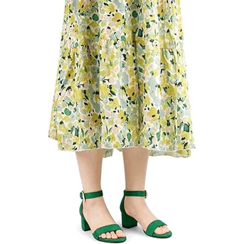Other New Joy In Love Green Faux Suede Open Toe Heels 7.5 Size US 7.5 / IT 37.5 - 5 Thumbnail